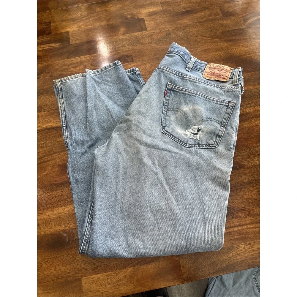 Vintage Levis 550 Jeans Mens 42x32 Relaxed Fit Distressed, Destroyed